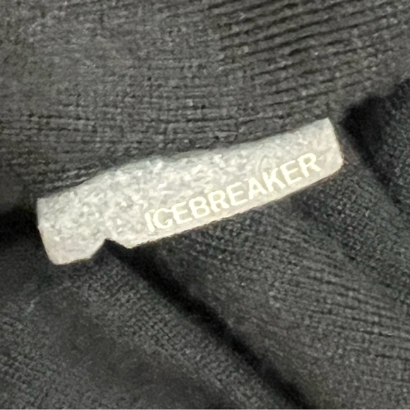 Icebreaker Merino Wool 260 Black Printed Quarter Zipper Tech Top Women’s Small - Picture 5 of 6